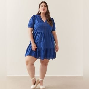 NWT Royal Blue Emdroidred Tiered Dress